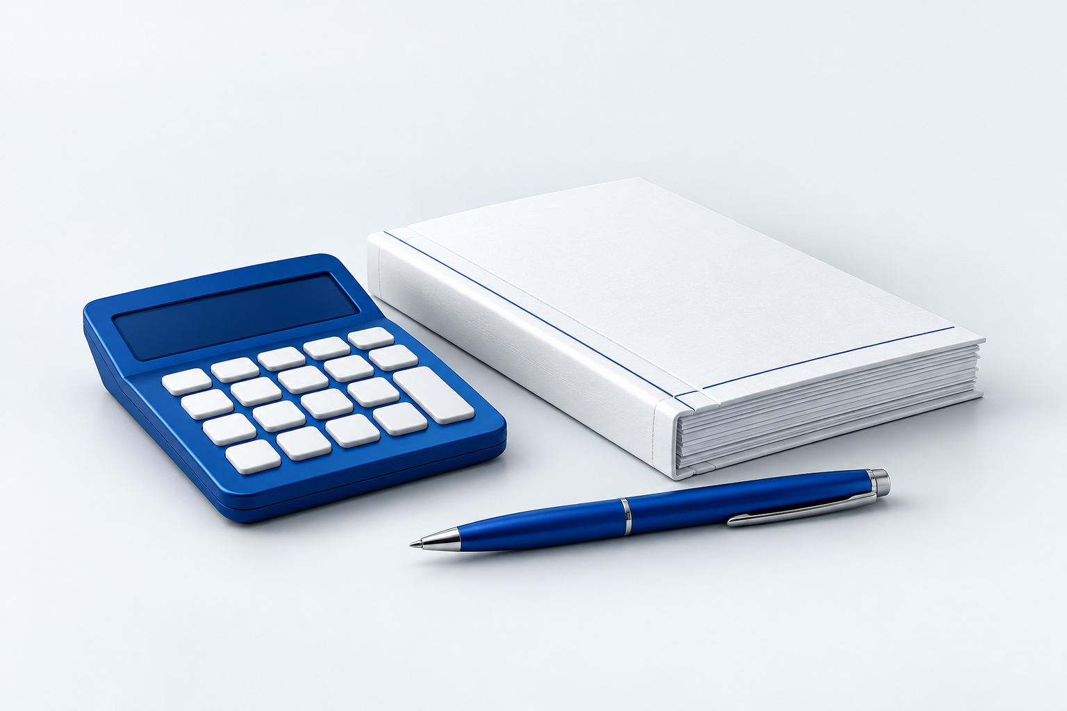 Calculadora e livro contábil